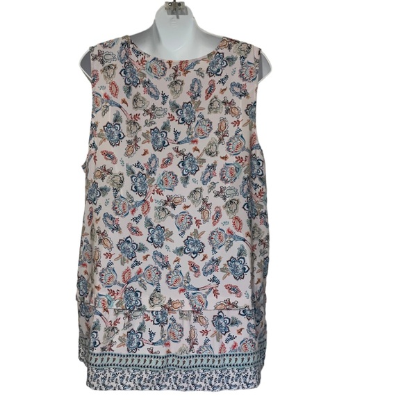 J. Jill Floral Tassel Sleeveless Top Blouse Size XL - Picture 4 of 9
